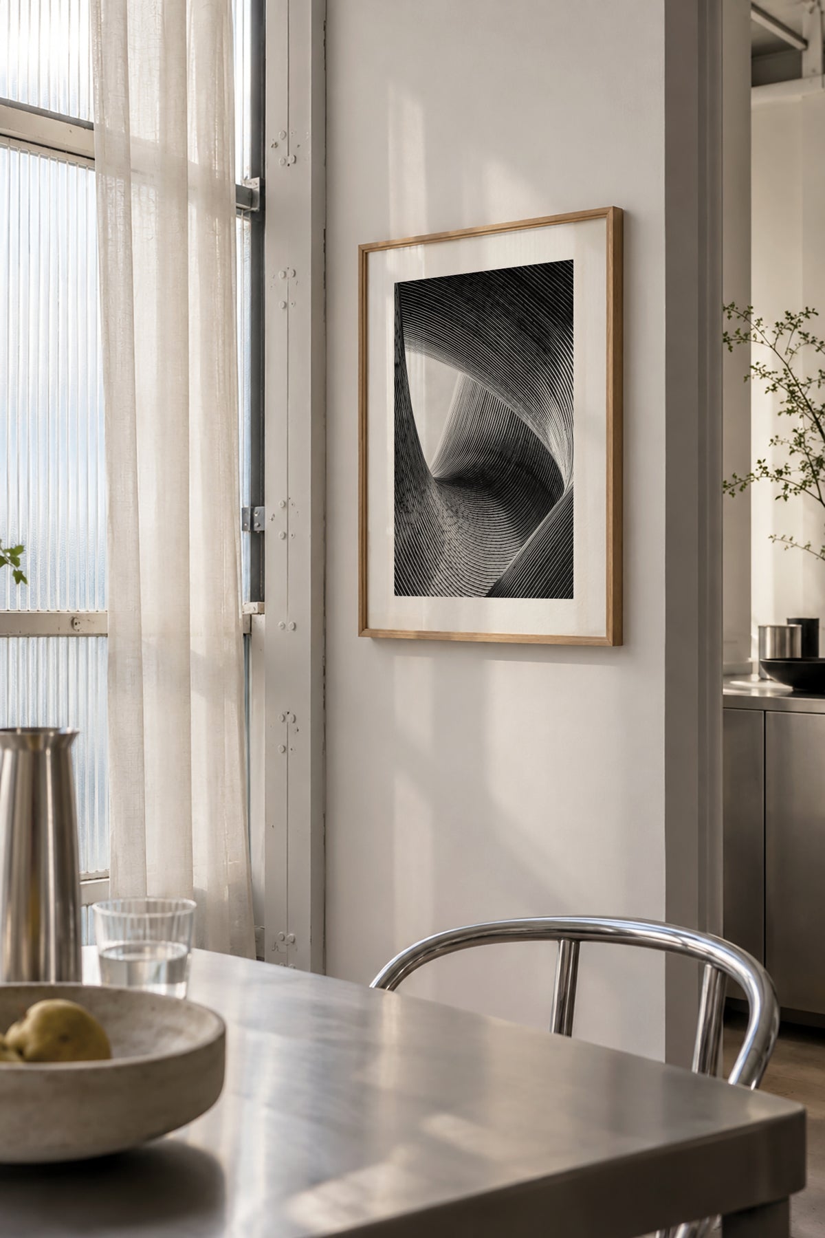 lines - Framed poster in an interior