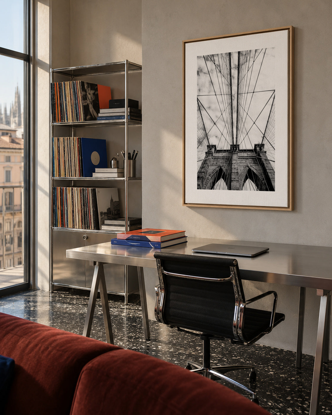 The bridge - Framed canvas in an interior