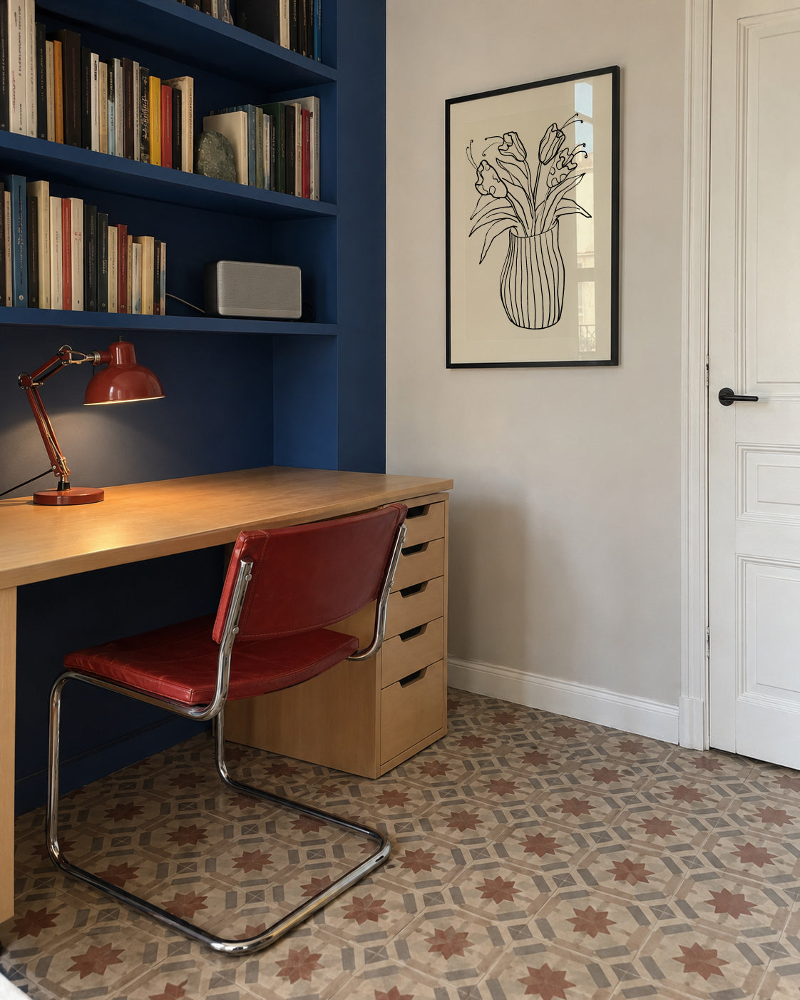 Vase Sketch - Framed poster in an interior
