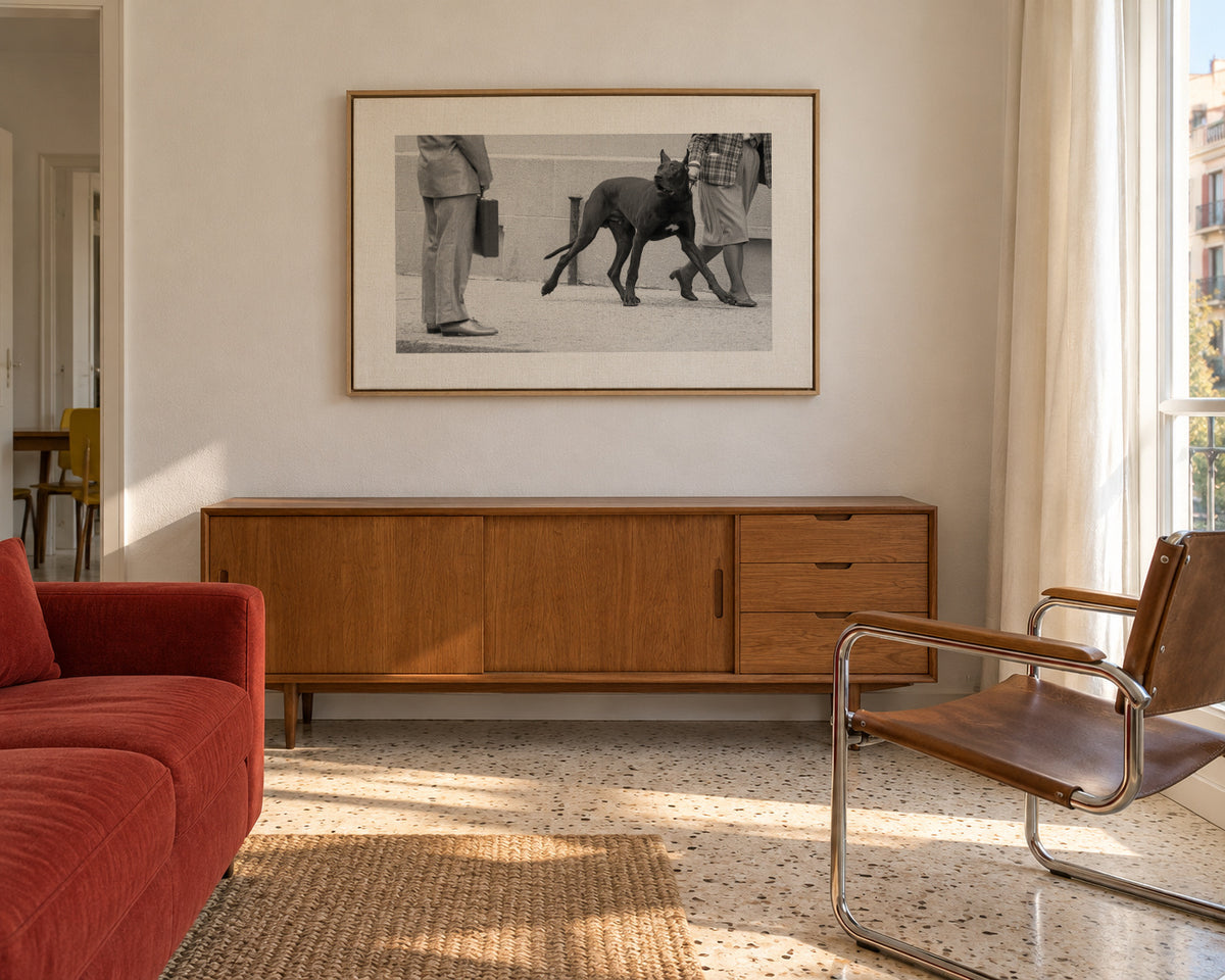 Great dane bodyguard - Framed canvas in an interior
