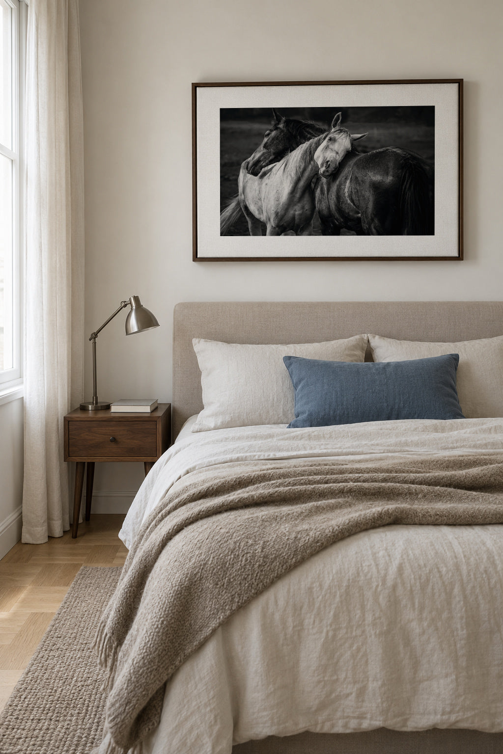 Warm rain - Framed canvas in an interior