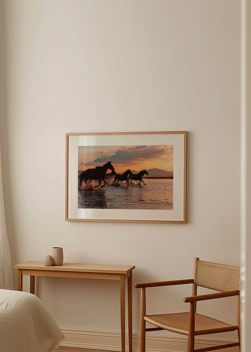 WATER HORSES - Framed poster in an interior