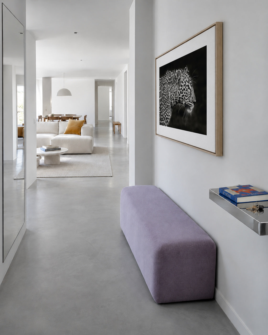 Leopard Close Up - Framed canvas in an interior