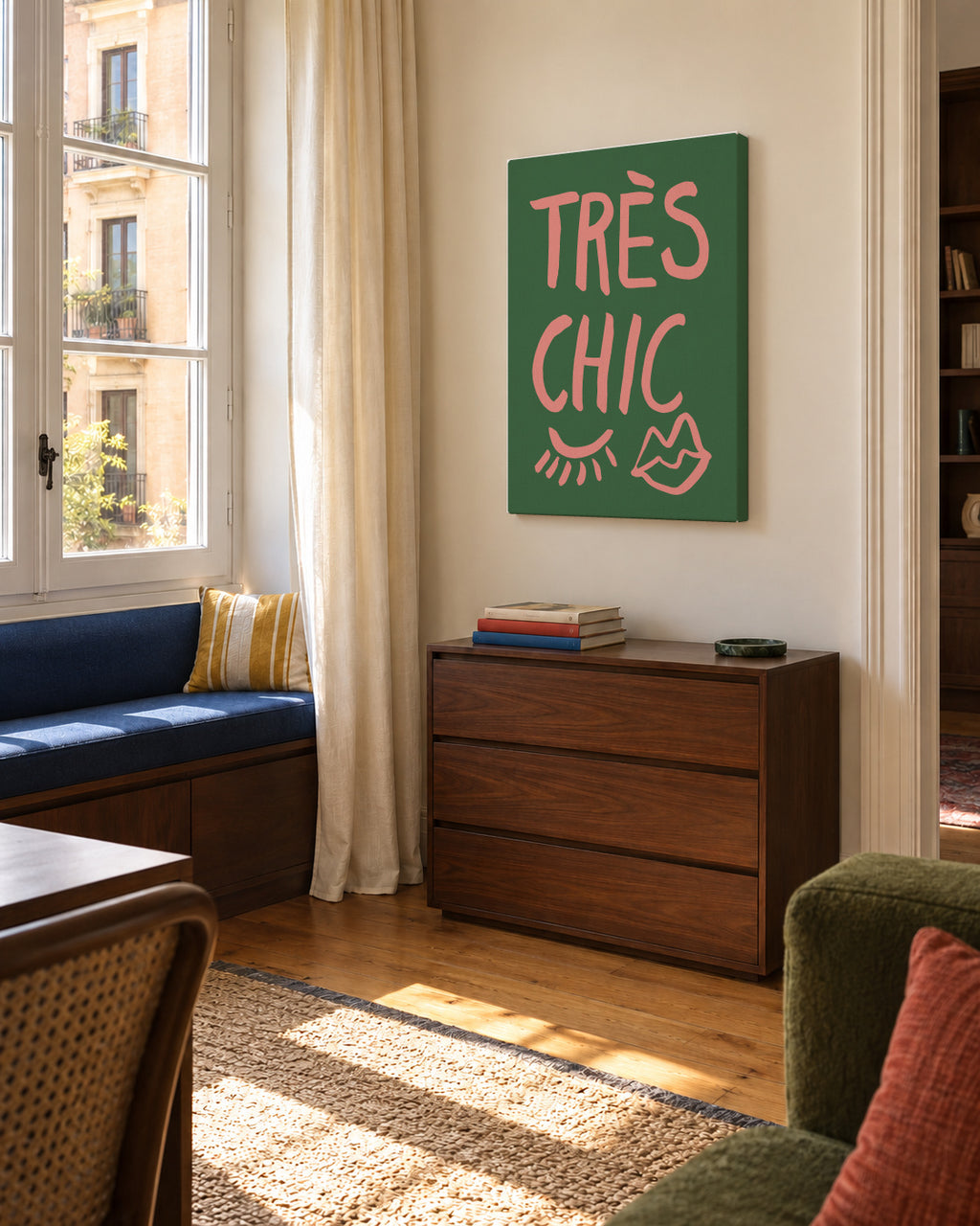 TrAus Chic Green - Unframed canvas in an interior