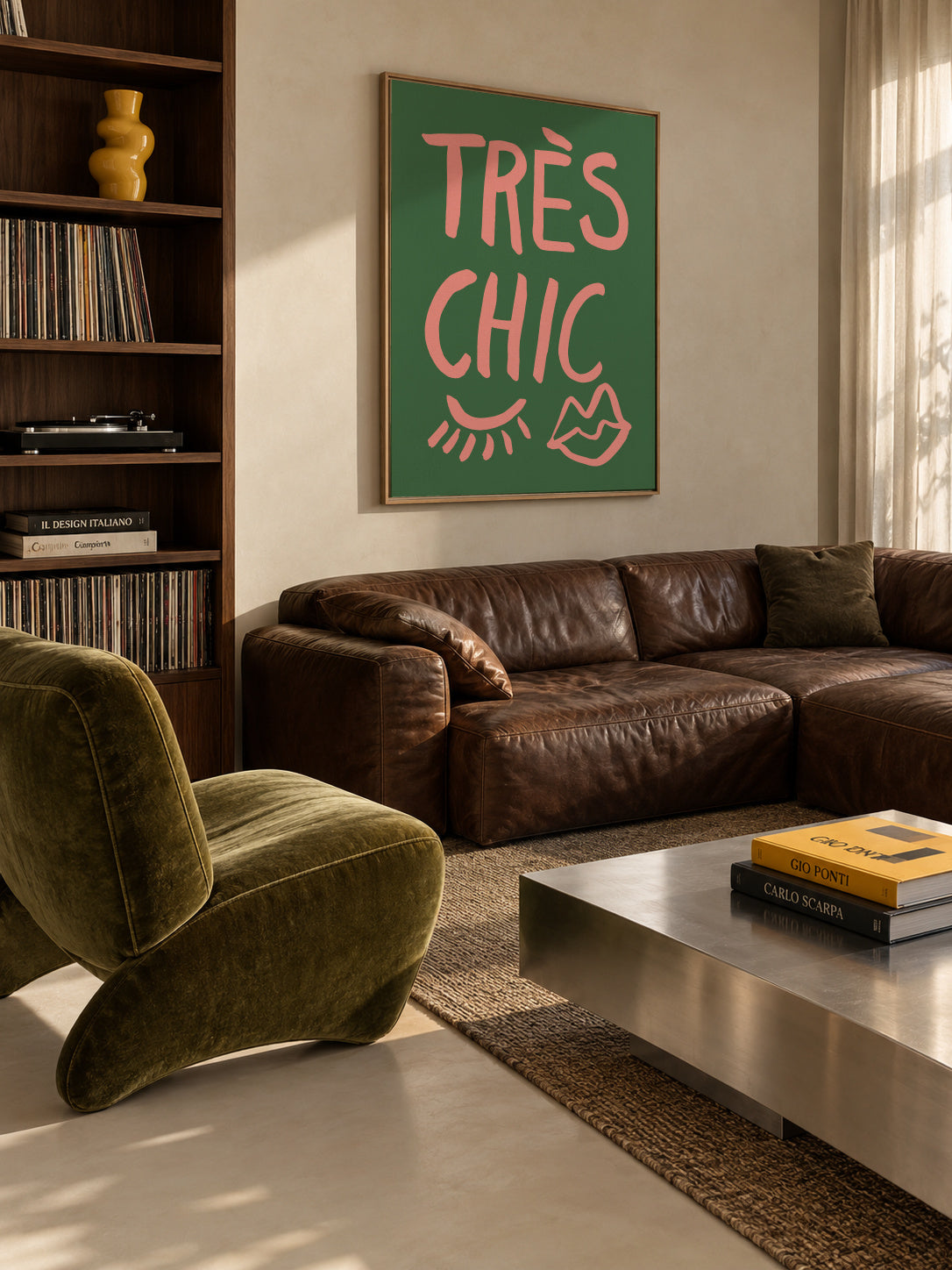 TrAus Chic Green - Framed canvas in an interior