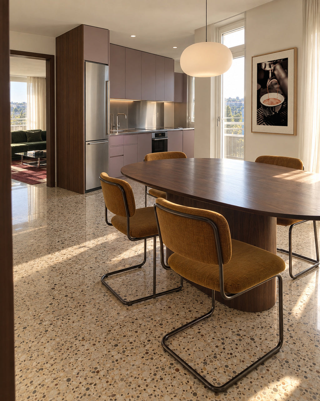 Coffee V - Framed canvas in an interior