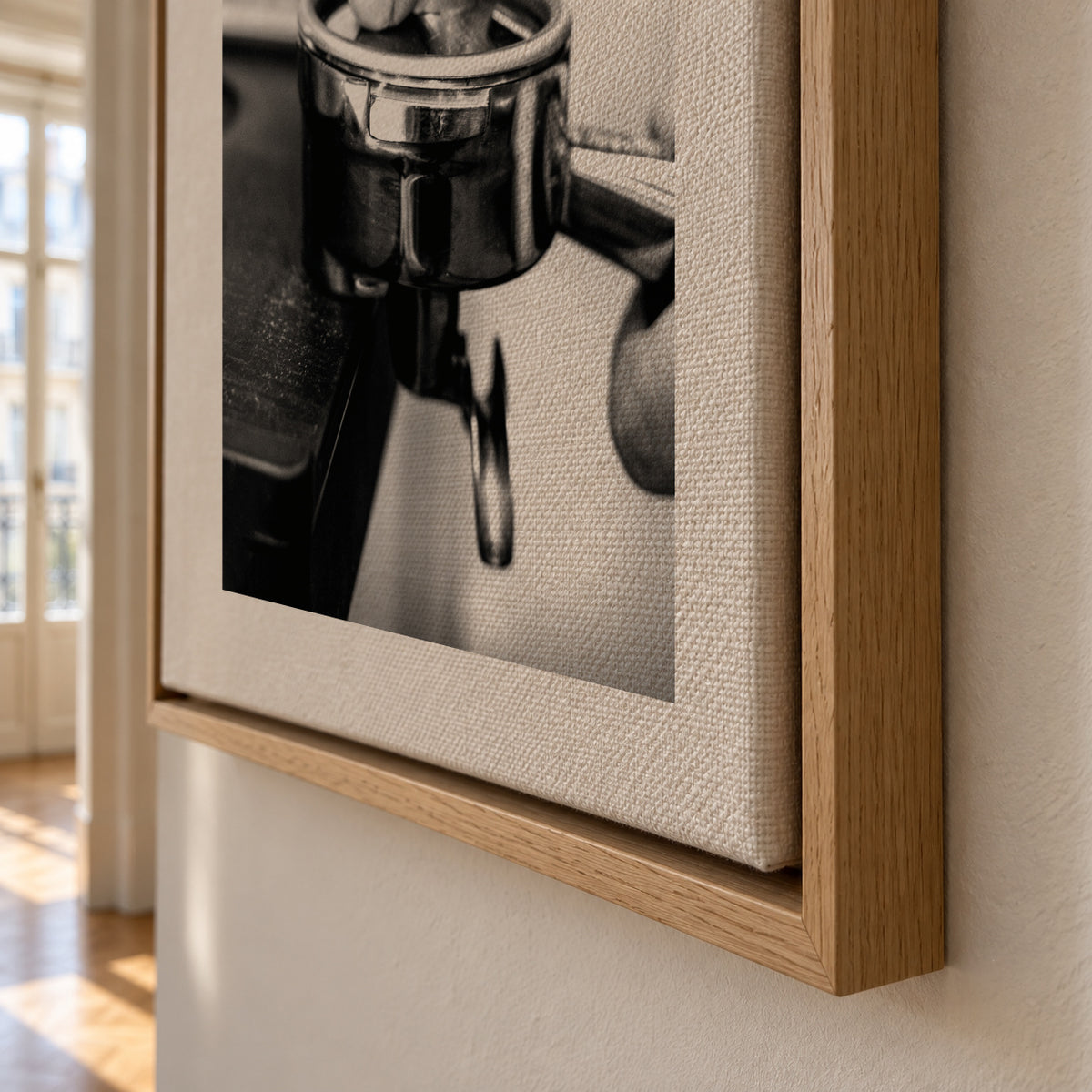 Coffee VII - Framed canvas detail