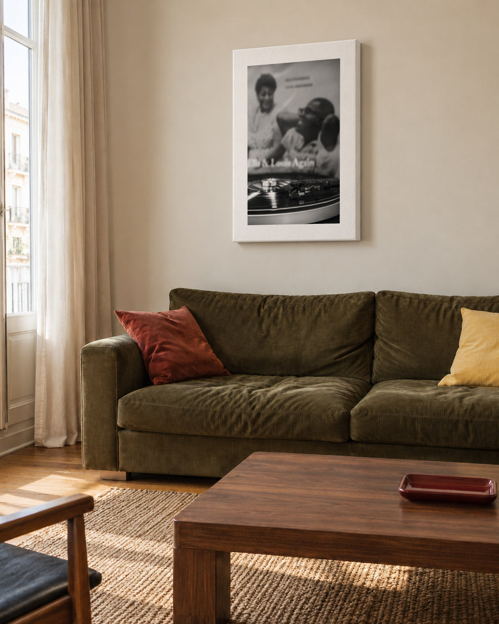 Vinyl I - Unframed canvas in an interior