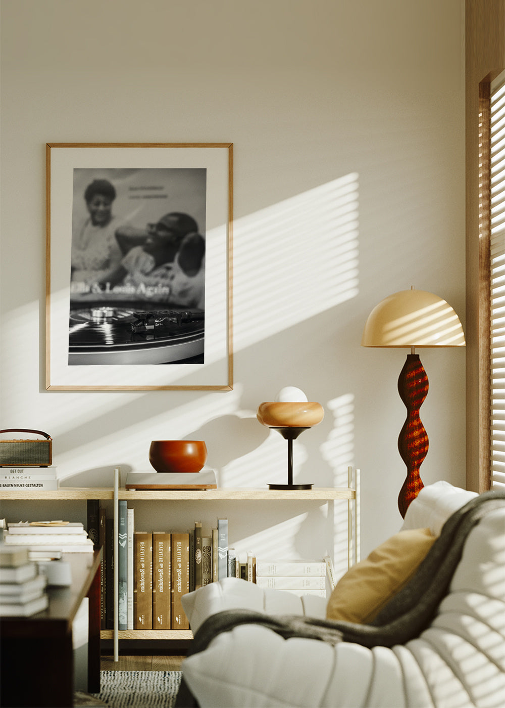 Vinyl I - Framed poster in an interior