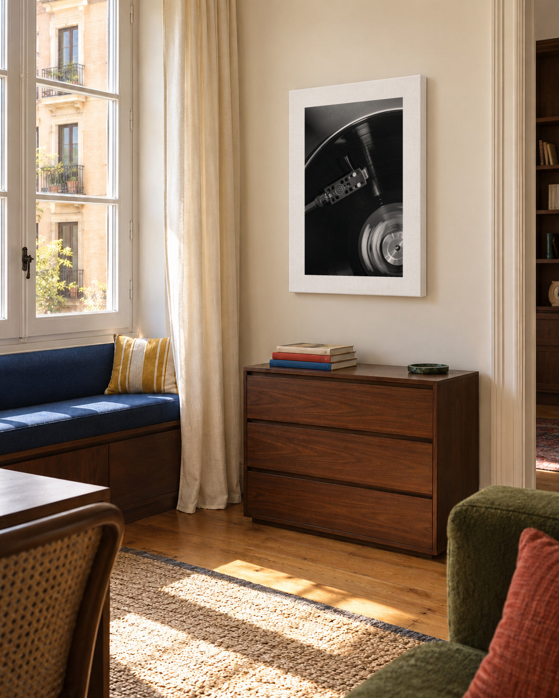 Vinyl II - Unframed canvas in an interior