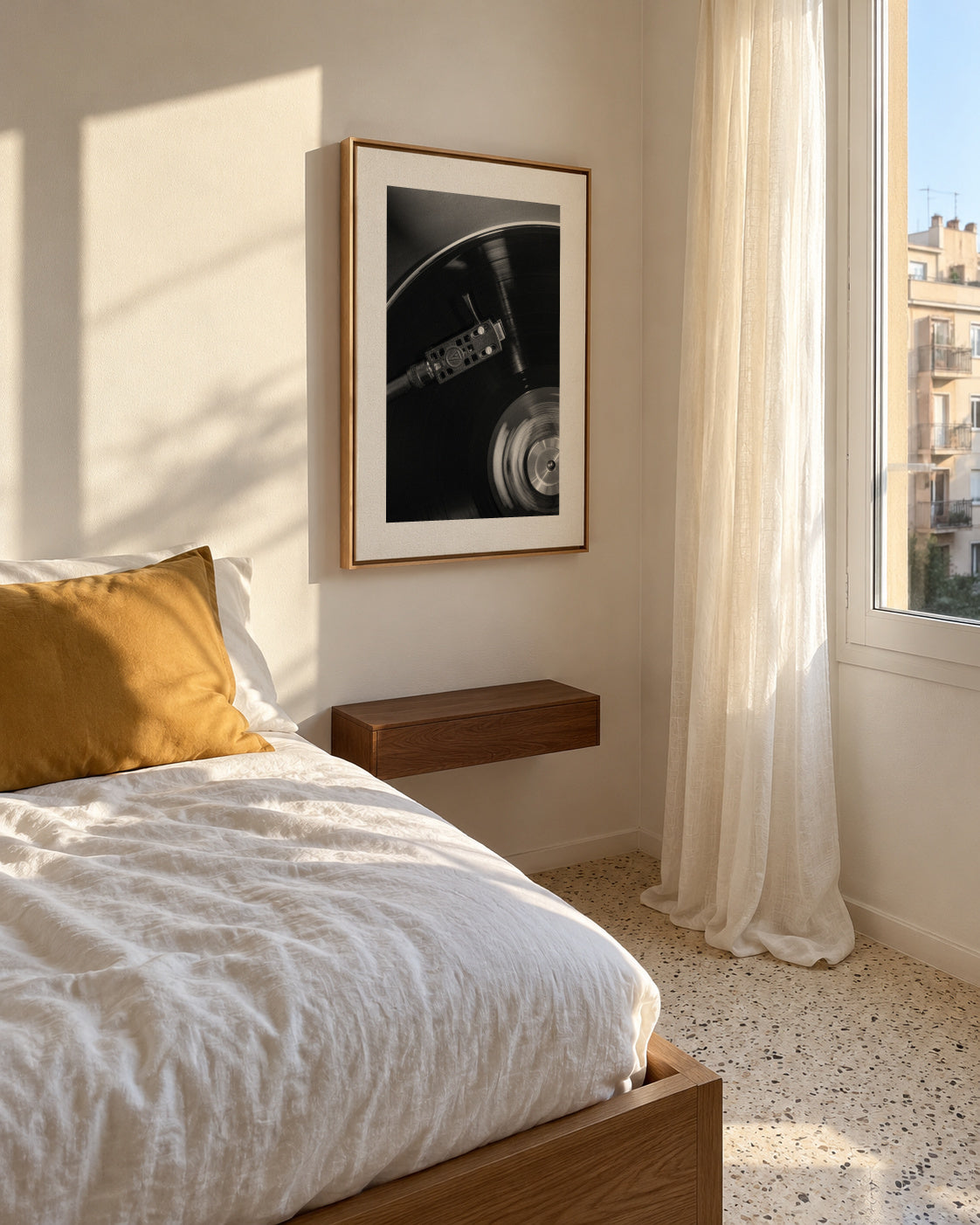 Vinyl II - Framed canvas in an interior