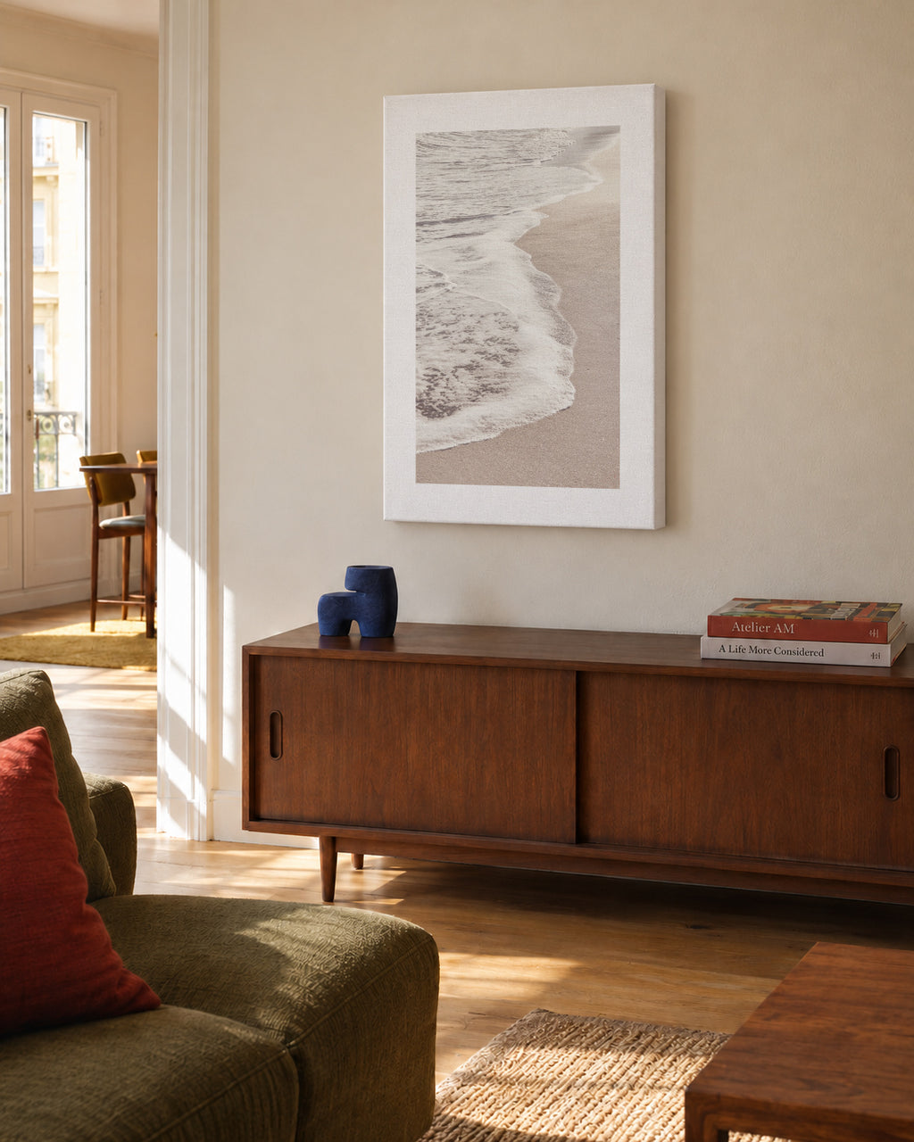 Beach VI - Unframed canvas in an interior