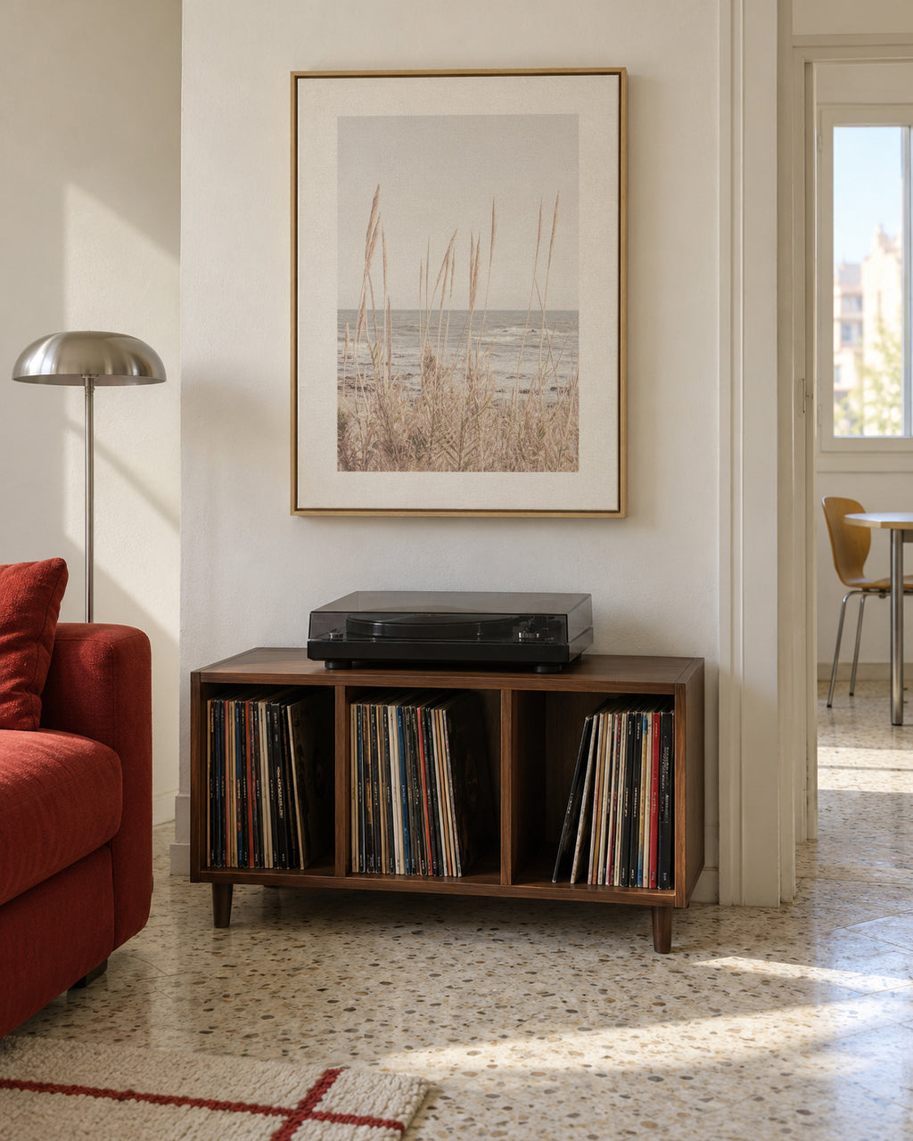 Beach Vass I - Framed canvas in an interior