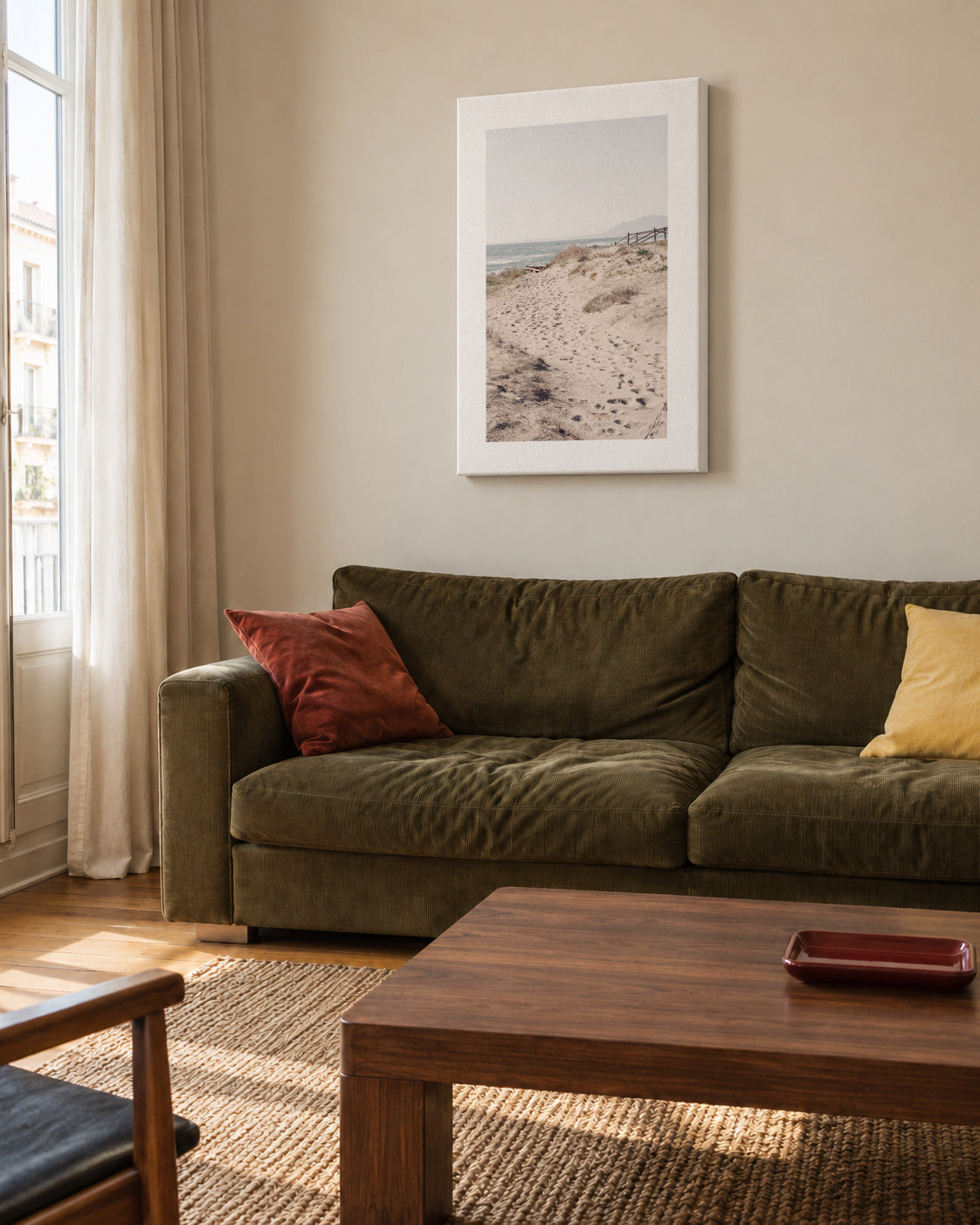 Beach VIII - Unframed canvas in an interior