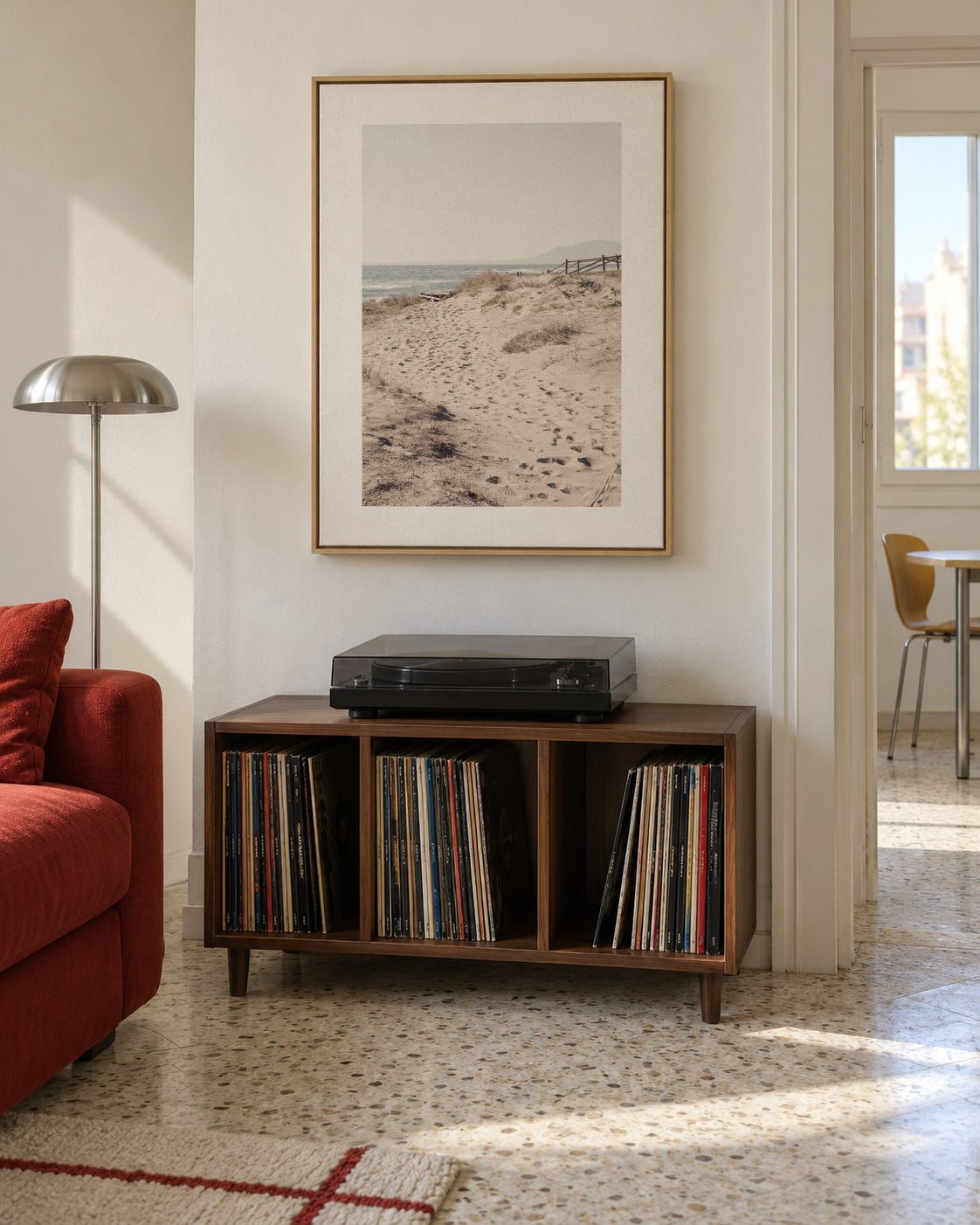 Beach VIII - Framed canvas in an interior