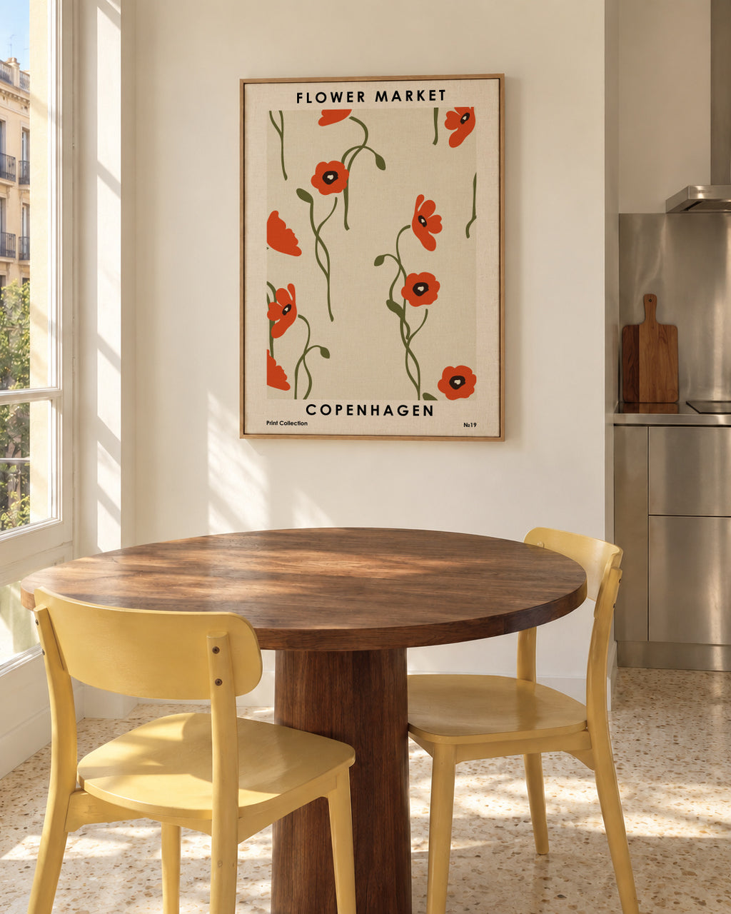 Flower Market Copenhagen - Framed canvas in an interior