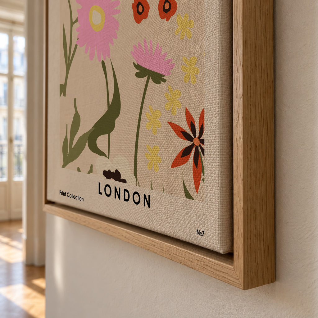 Flower Market London - Framed canvas detail