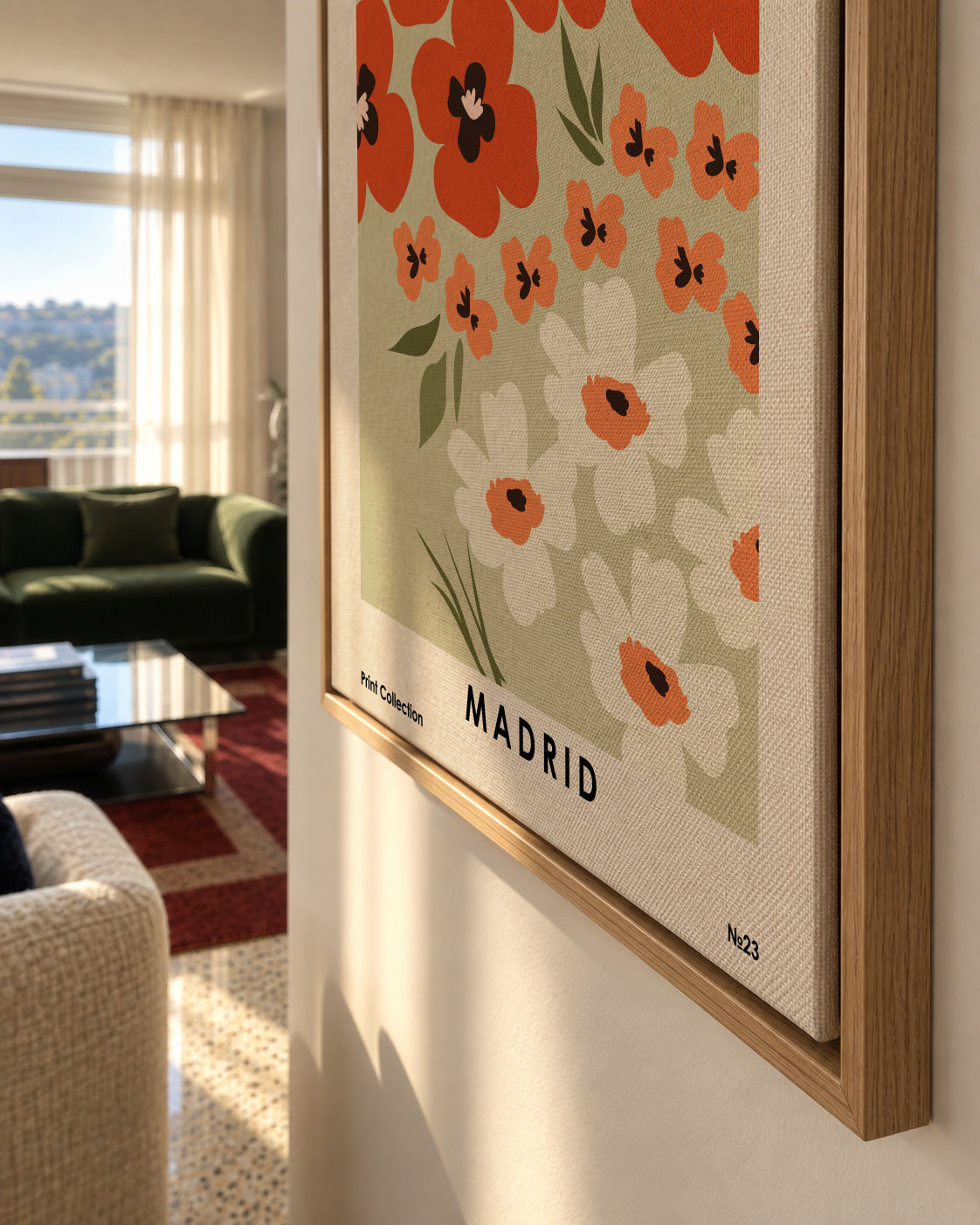 Flower Market Madrid - Framed canvas detail