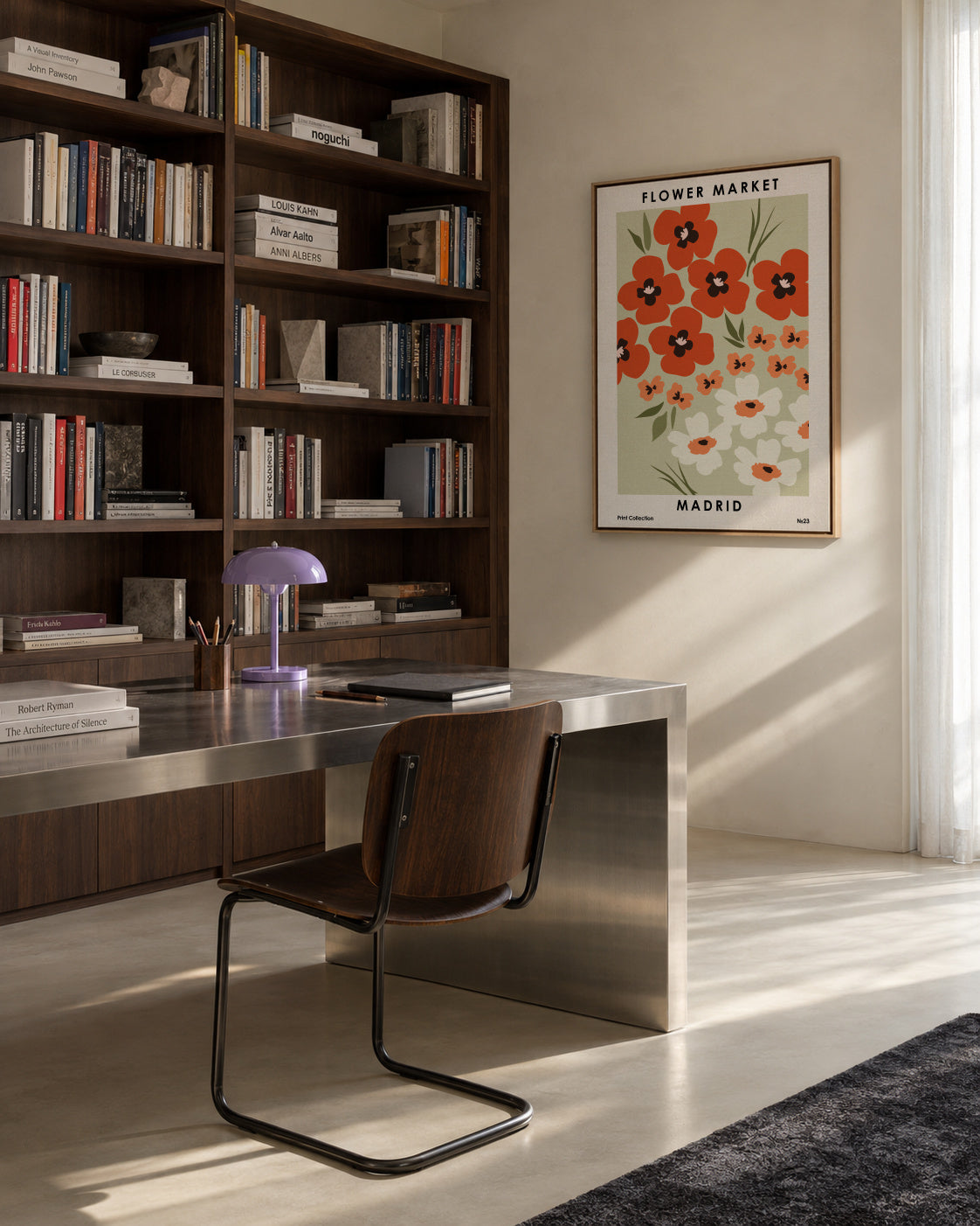 Flower Market Madrid - Framed canvas in an interior