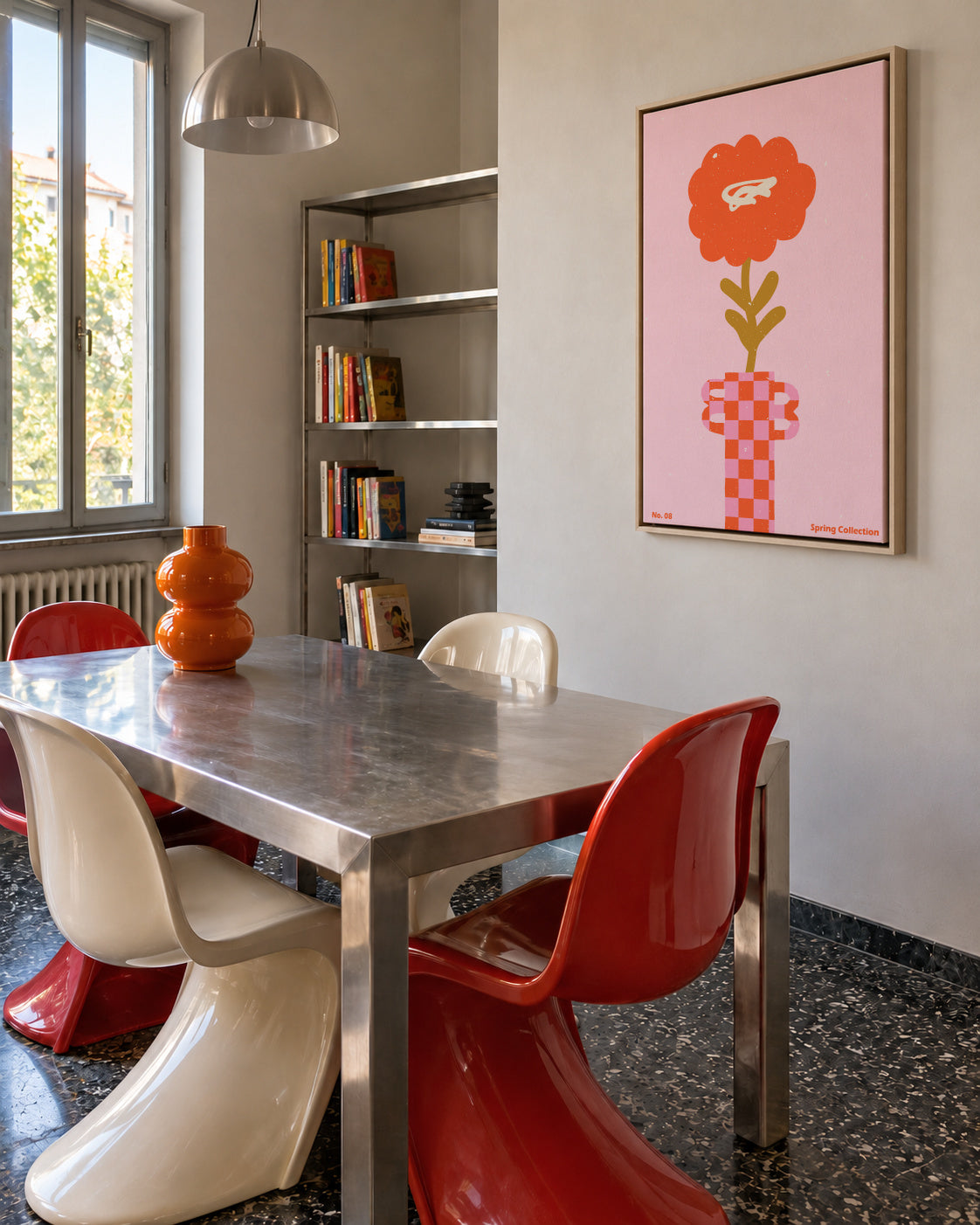 Spring Flower 08 - Framed canvas in an interior