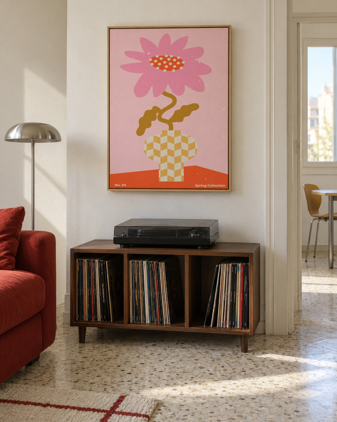 Spring Flower 04 - Framed canvas in an interior