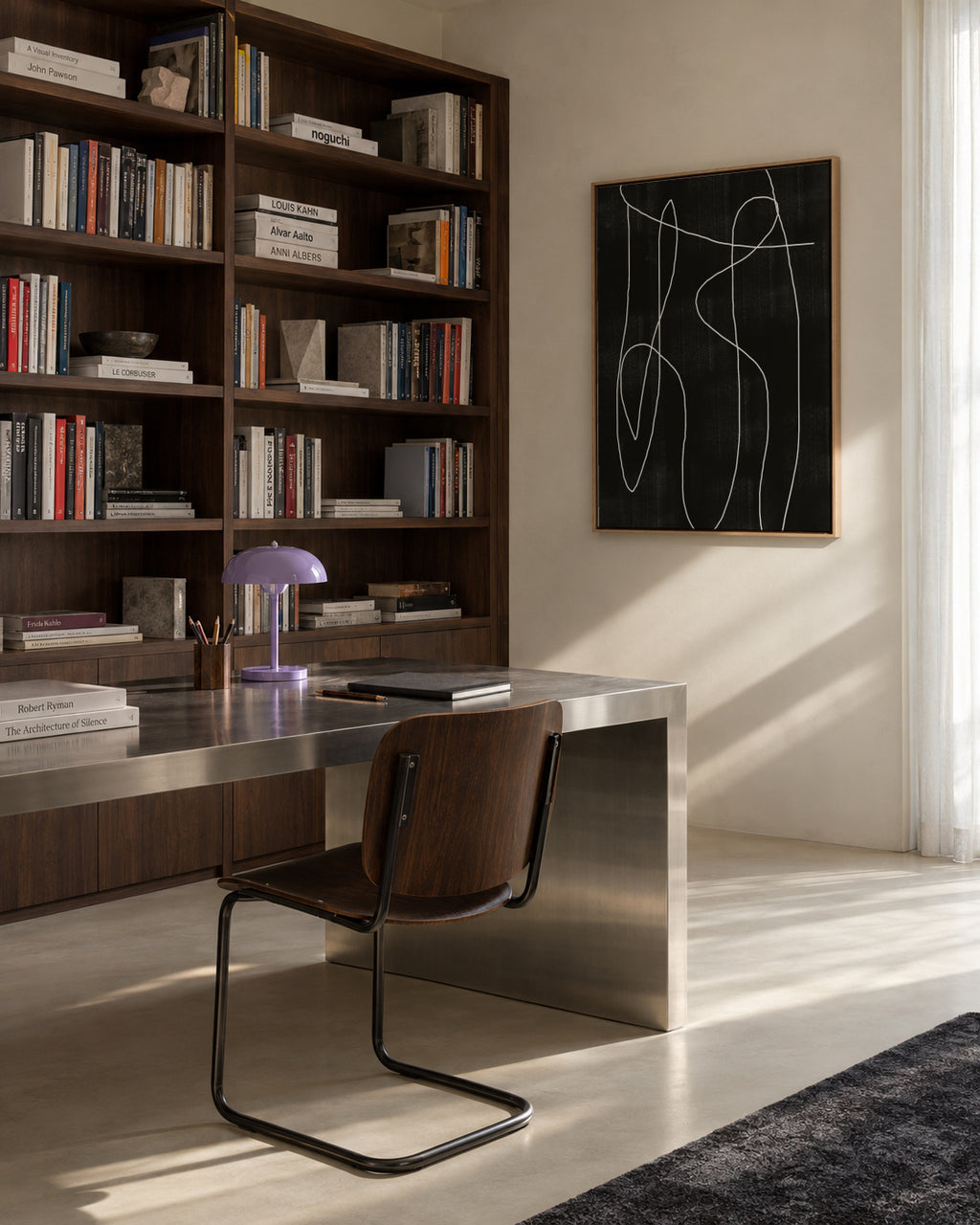 Abstract Line No2. - Framed canvas in an interior