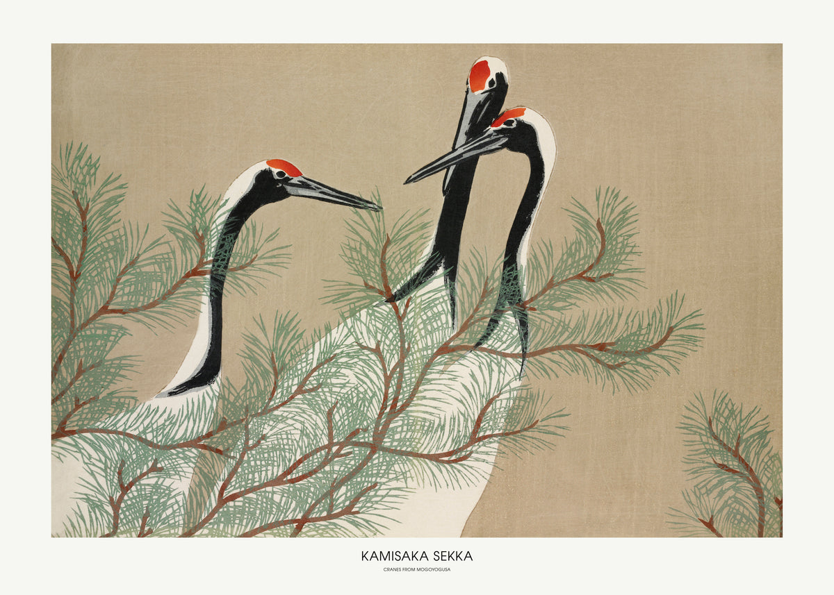 Cranes From Momoyogusa - Unframed art print