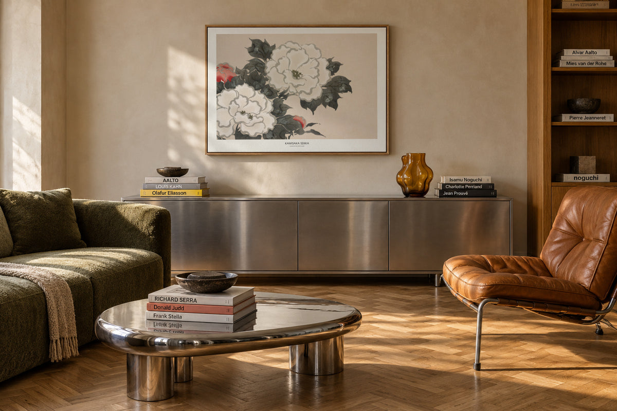 Flowers From Momoyogusa - Framed canvas in an interior