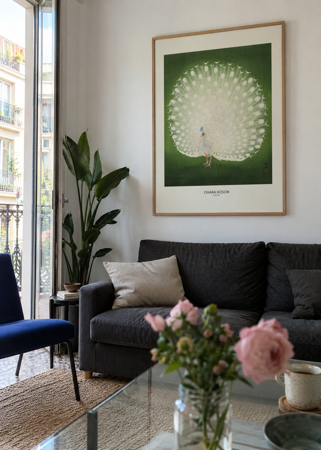 Peacock - Wide - Framed poster in an interior