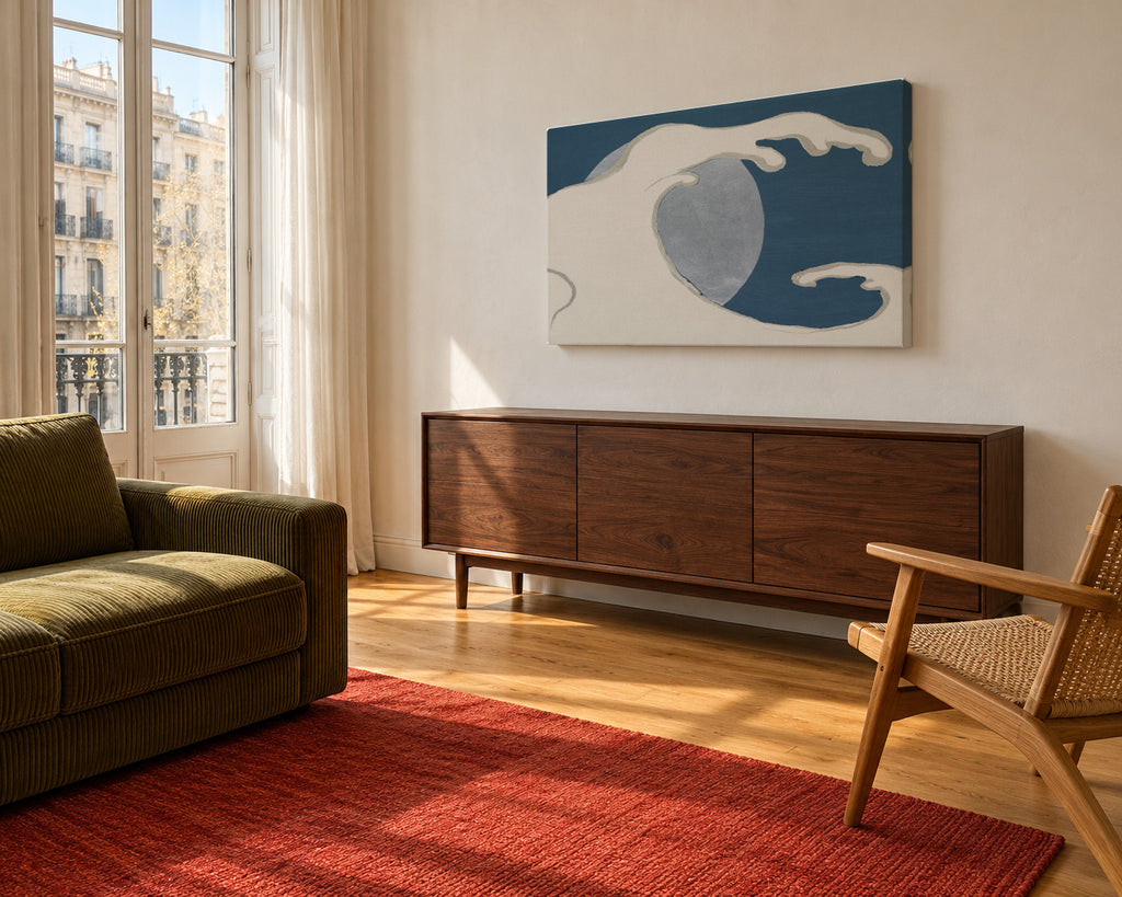 Waves and sun from Momoyogusa - Unframed canvas in an interior