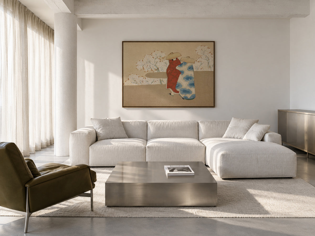 Hanami season from Momoyogusa - Framed canvas in an interior