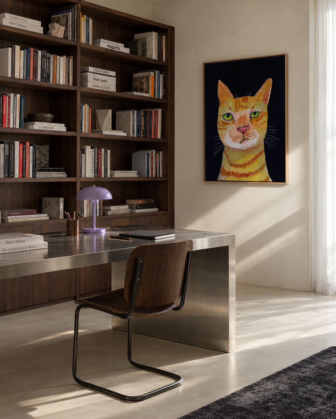 Ginger Cat - Framed canvas in an interior