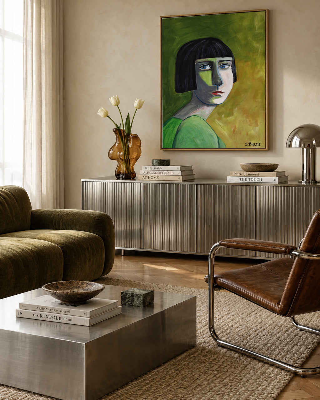 Lady with the Look - Framed canvas in an interior