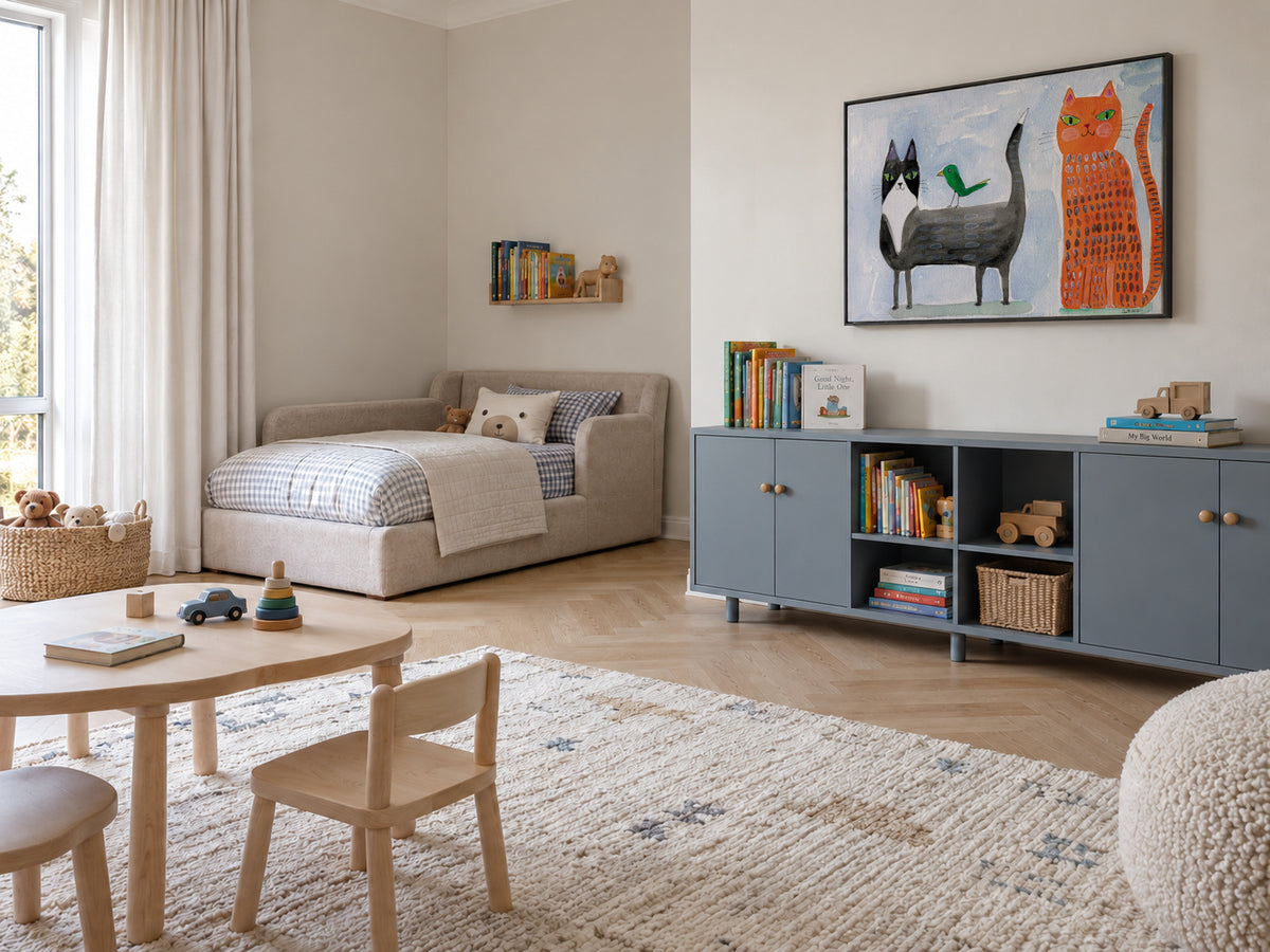 Unusual Friends - Framed canvas in an interior
