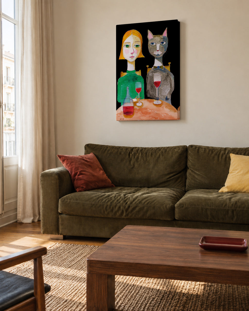 Best Friends - Unframed canvas in an interior