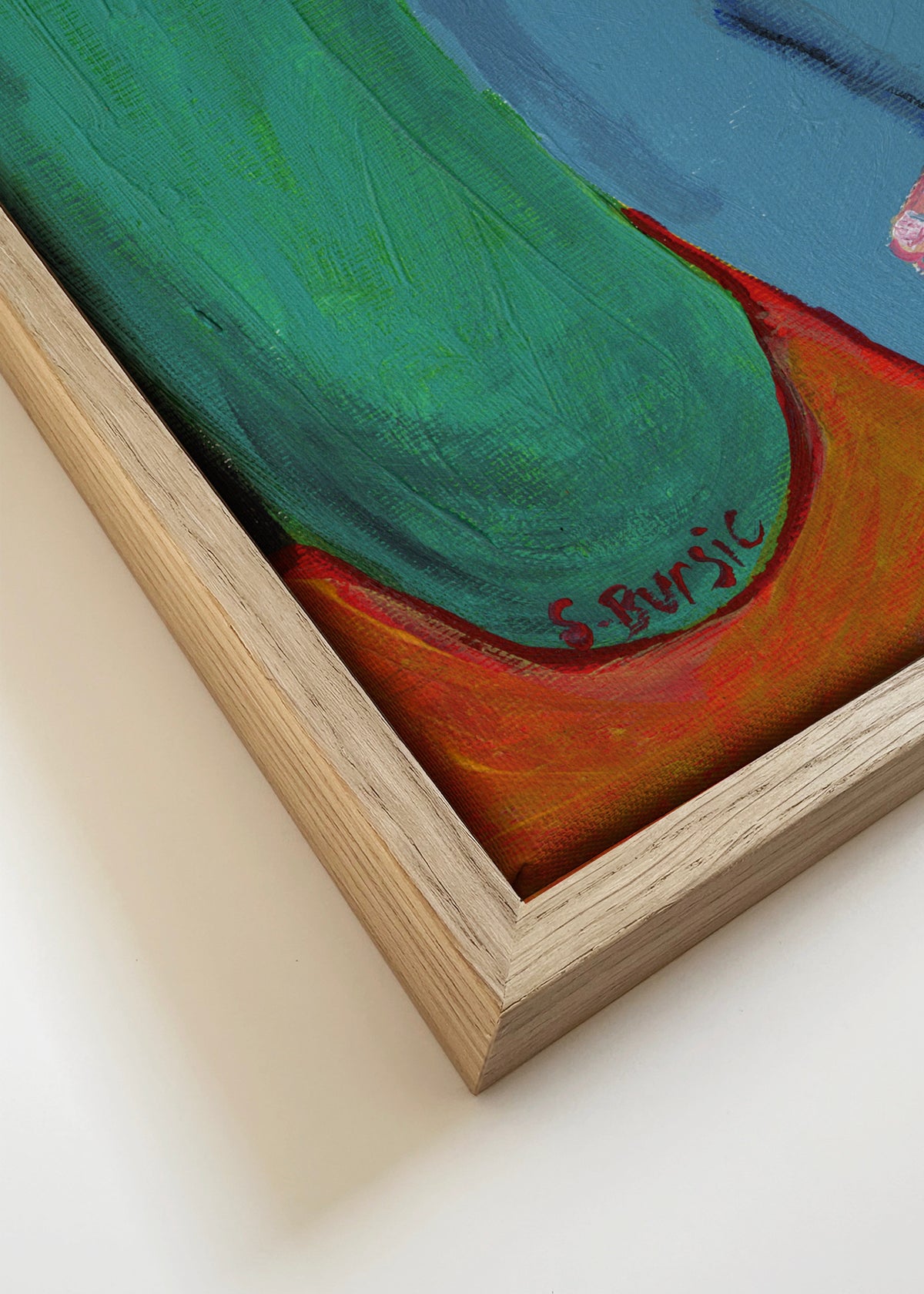 Five in the Bed - Framed canvas detail