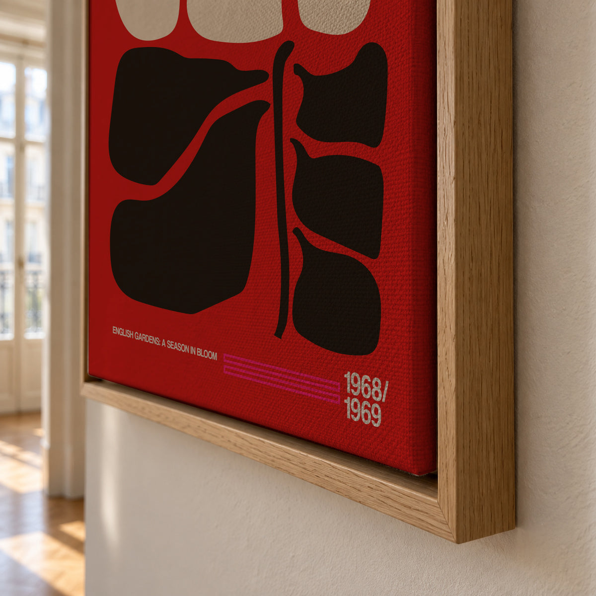 English Gardens Red - Framed canvas detail