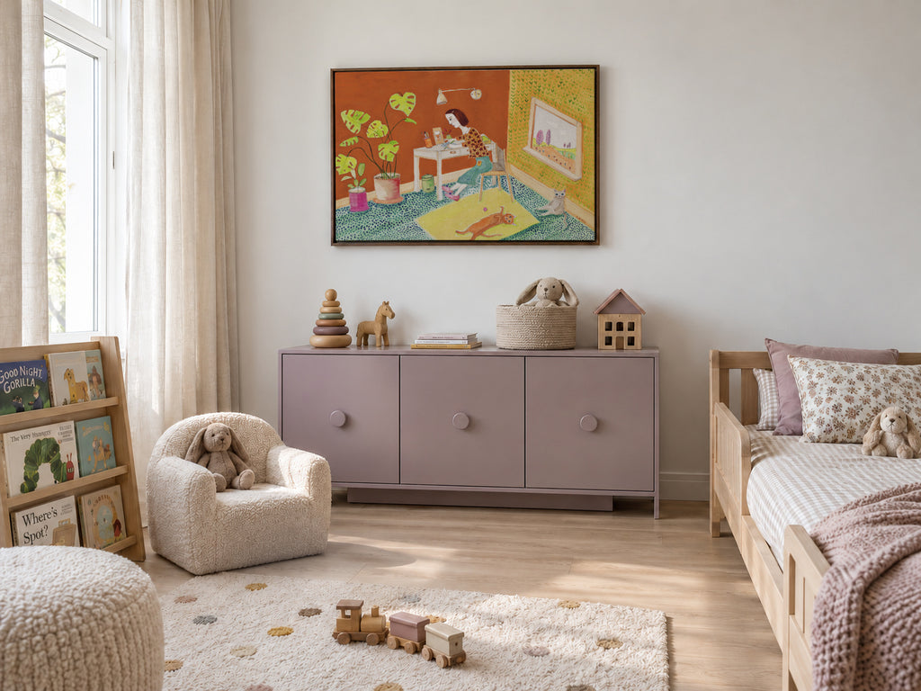 Life with Cats - Framed canvas in an interior