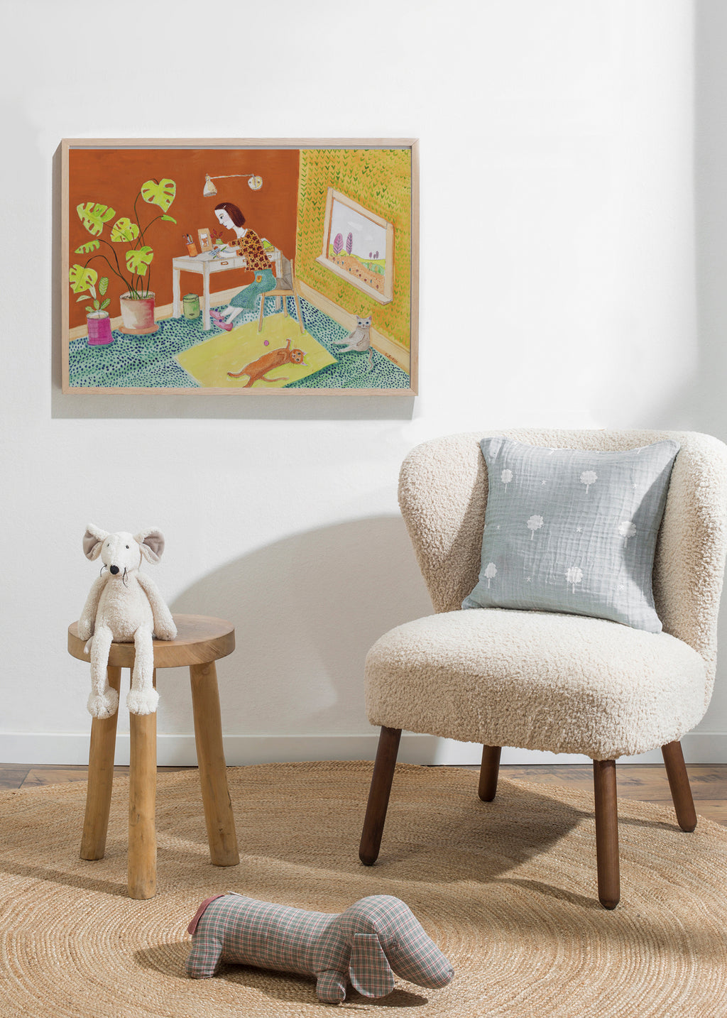 Life with Cats - Framed poster in an interior