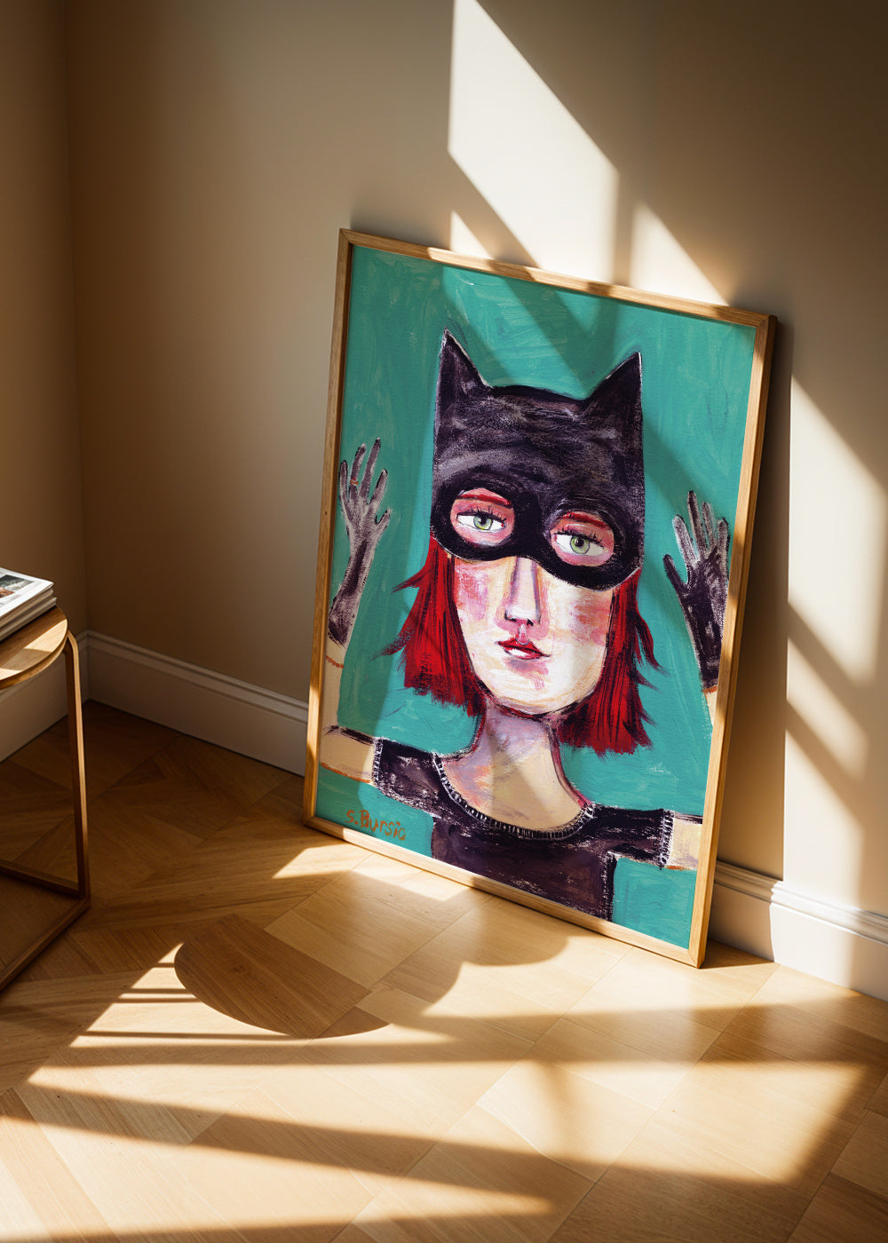 Cat Lady - Framed poster in an interior