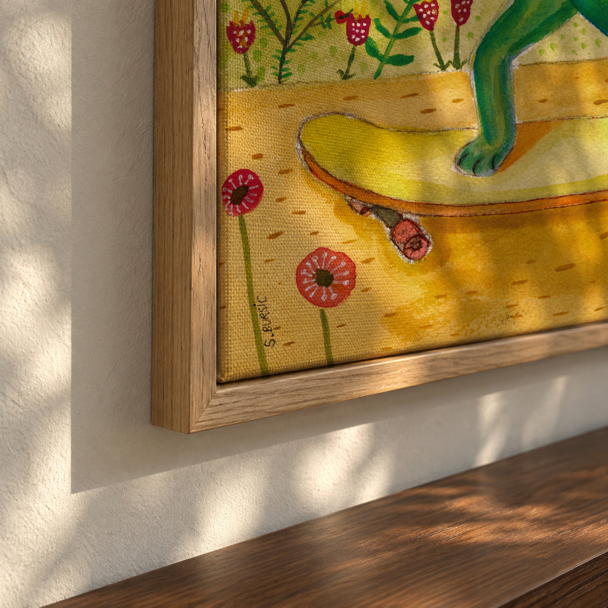 Pizza Cat - Framed canvas detail