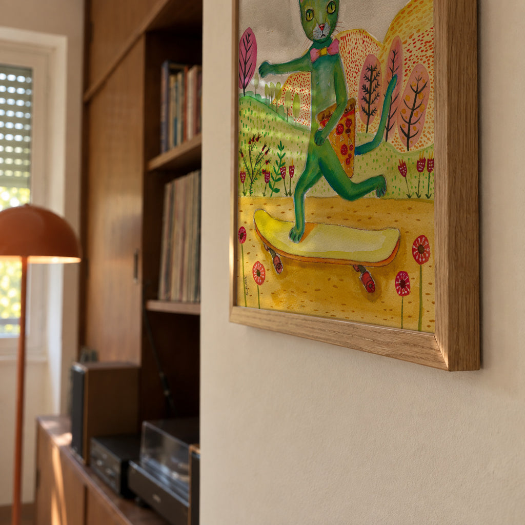 Pizza Cat - Framed poster detail
