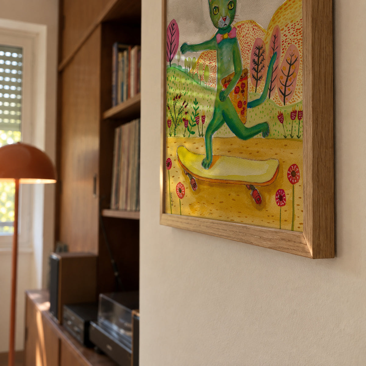Pizza Cat - Framed poster detail