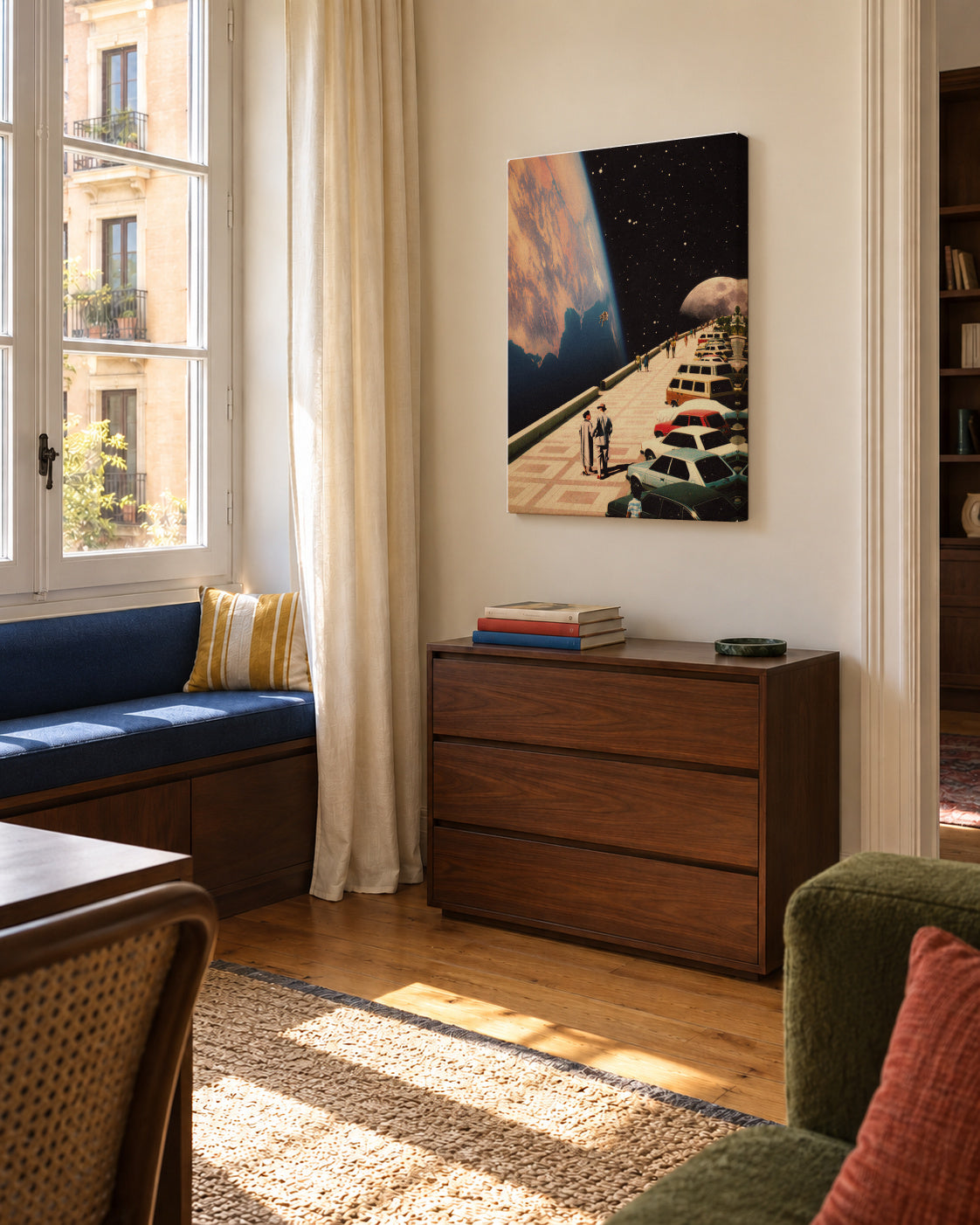 Space Promenade - Unframed canvas in an interior
