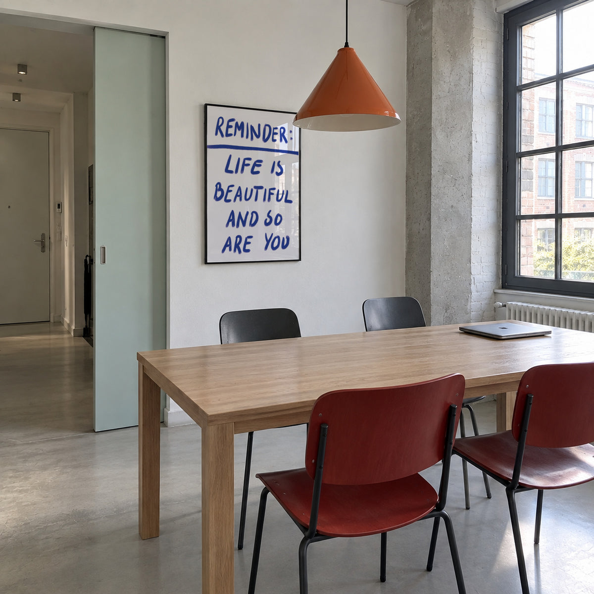 Reminder - Framed poster in an interior