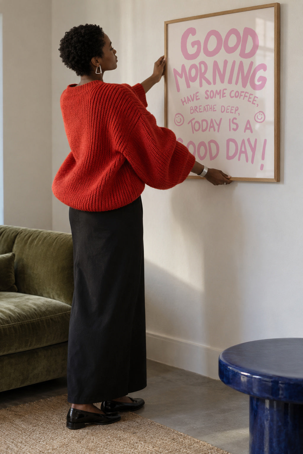Good Morning - Framed poster in an interior