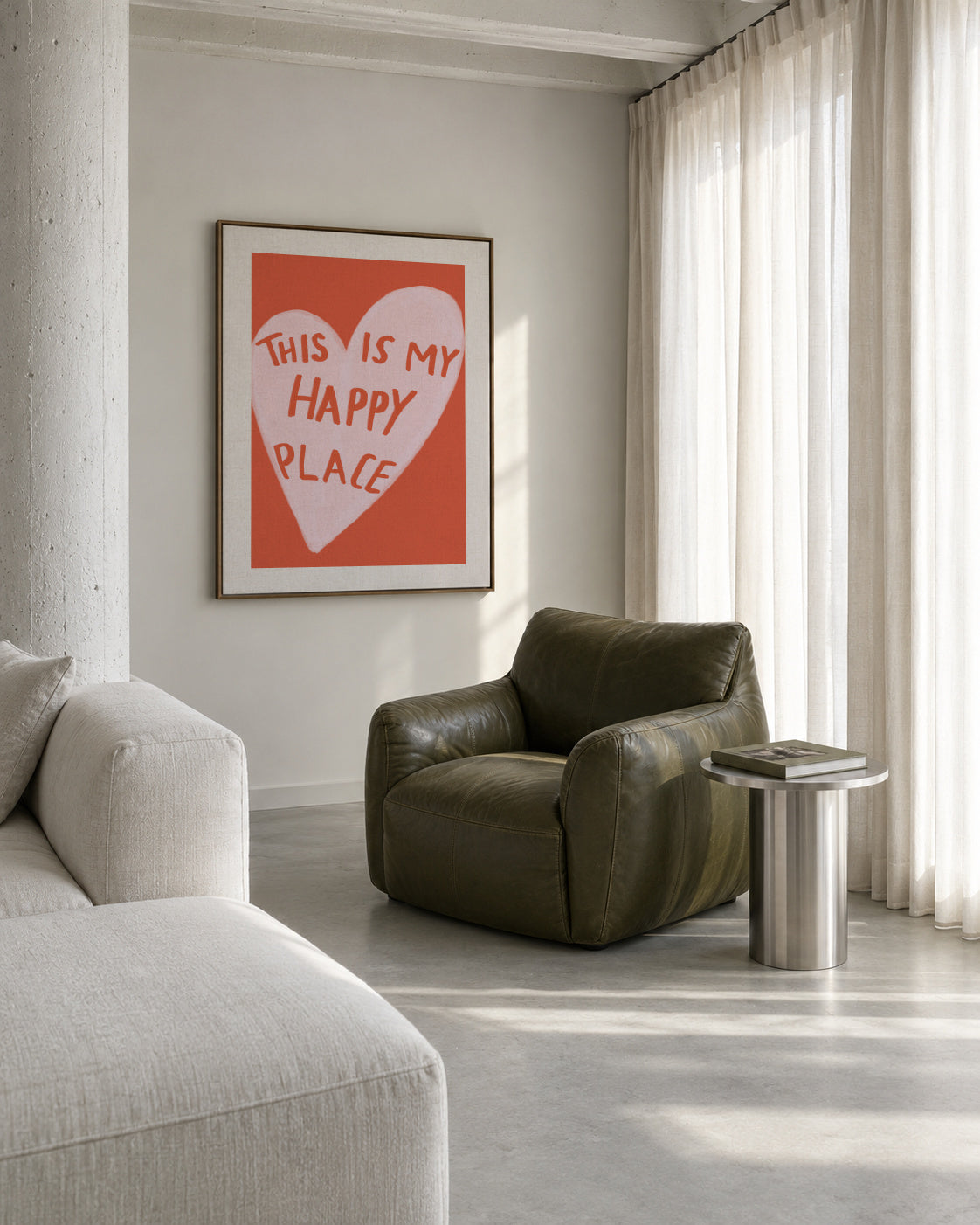 Happy Place - Framed canvas in an interior