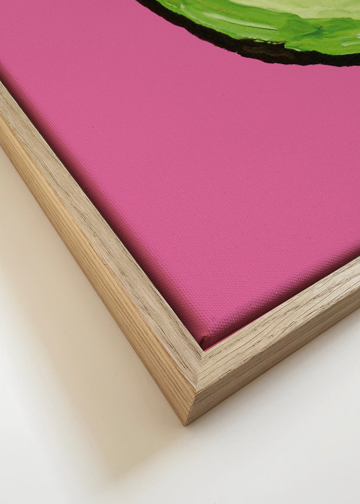 Avocado On Pink - Framed canvas detail
