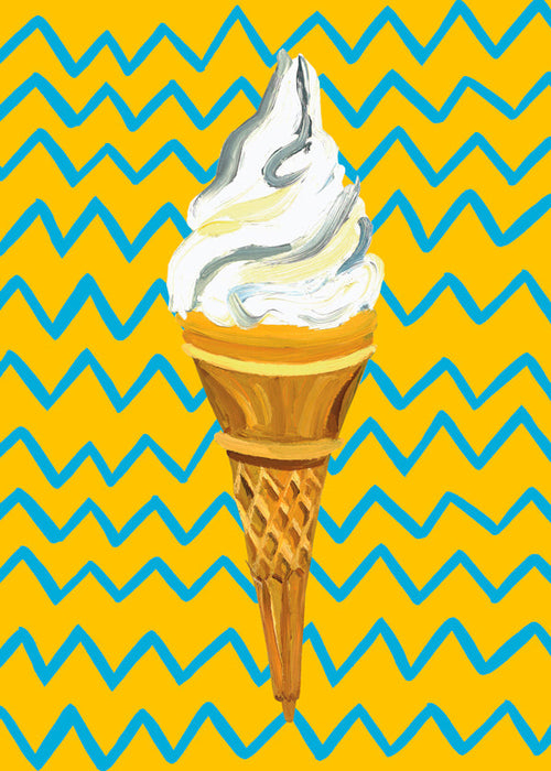 Ice Cream Yellow Zigzag