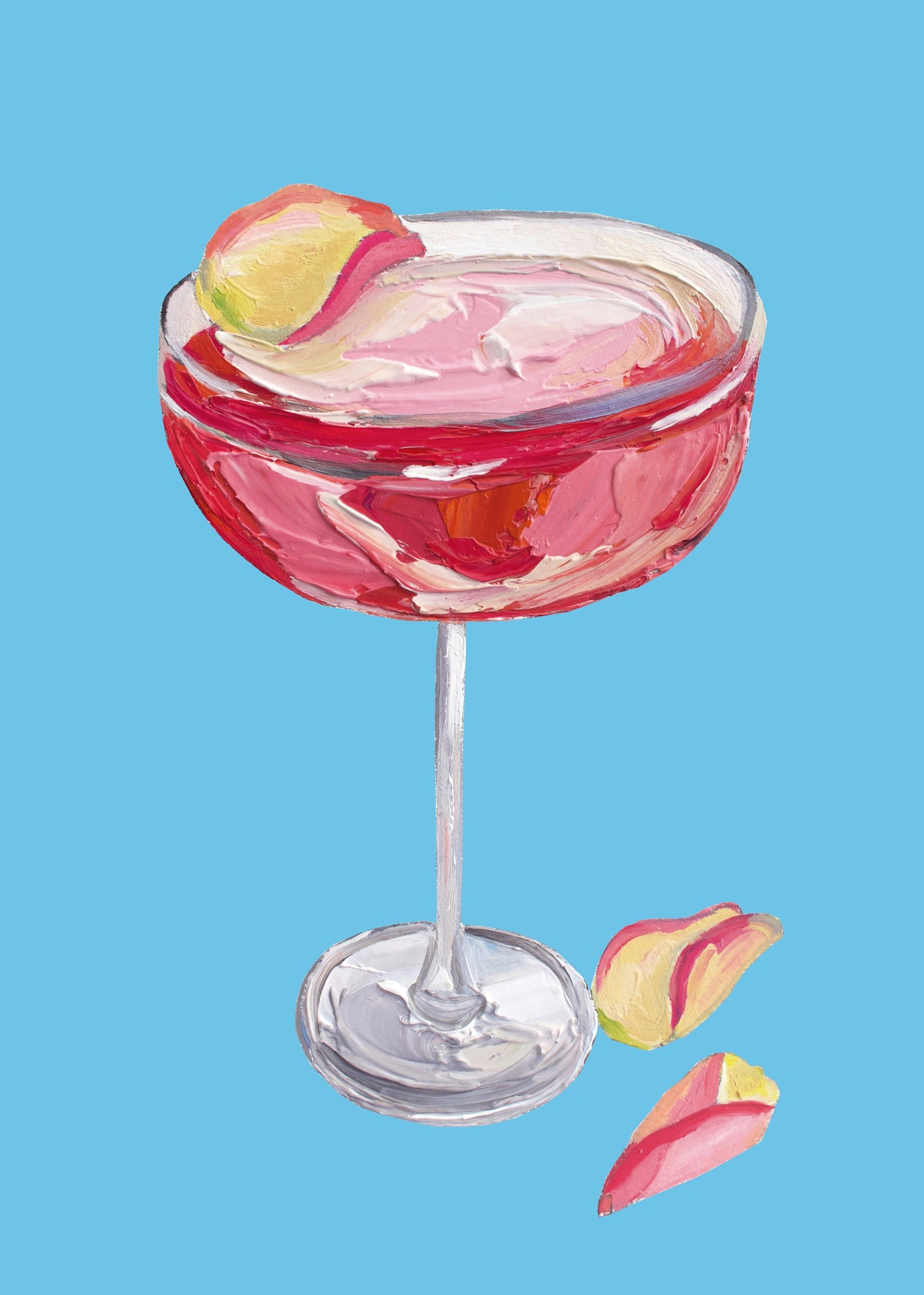Sparkling Rose Gin Cocktail - Unframed art print